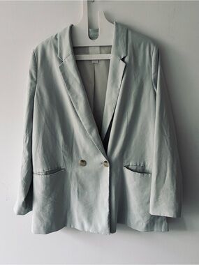 H&M blazer light sea-foam pastel oversized blazer L